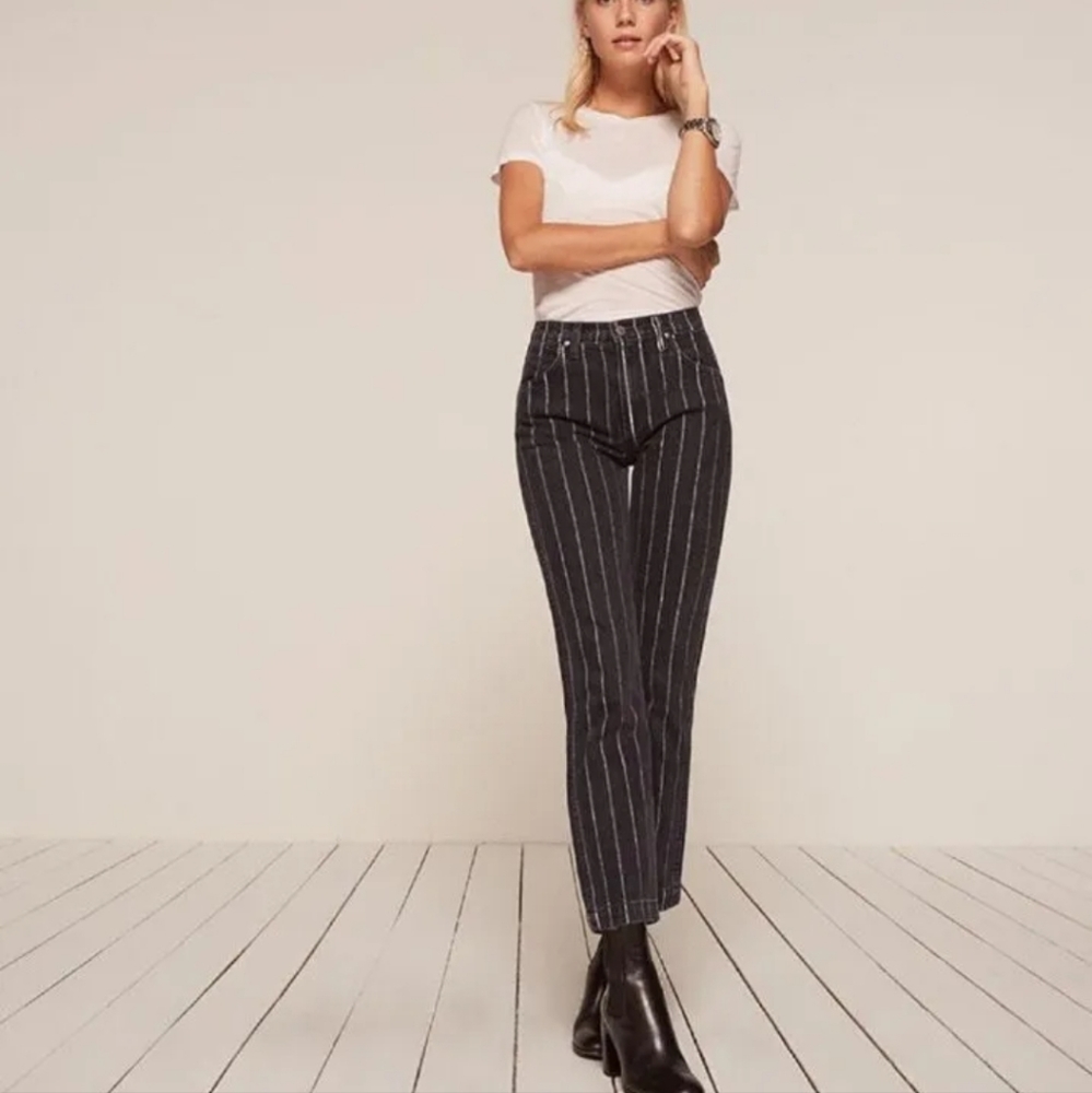 Reformation Roper Jeans Size 25 Striped High Rise